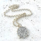French Bee coin necklace matte gold jewelry handmade