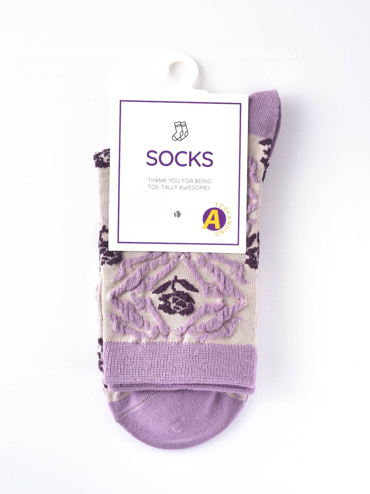 Rufia - Purple Embossed Women's Socks: 4 / One Size