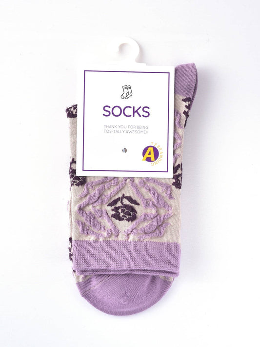 Rufia - Purple Embossed Women's Socks: 4 / One Size