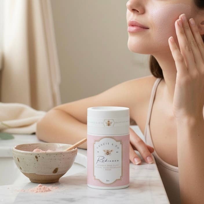 Clay Facial Powder Cleanser + Mask (No Preservatives): FRENCH GREEN CLAY (MINT)