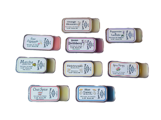 Natural Lip Balm Variety | Lot of 10 Flavors | Slider Tins