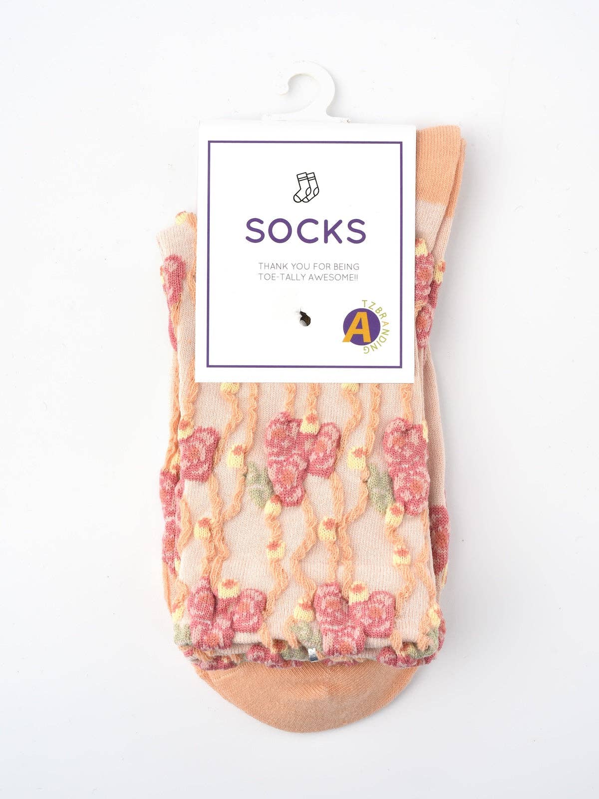 Rufia - Orange Embossed Women's Socks: 1 / One Size