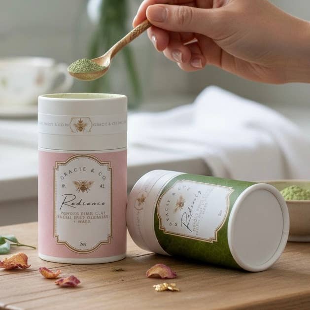 Clay Facial Powder Cleanser + Mask (No Preservatives): FRENCH GREEN CLAY (MINT)