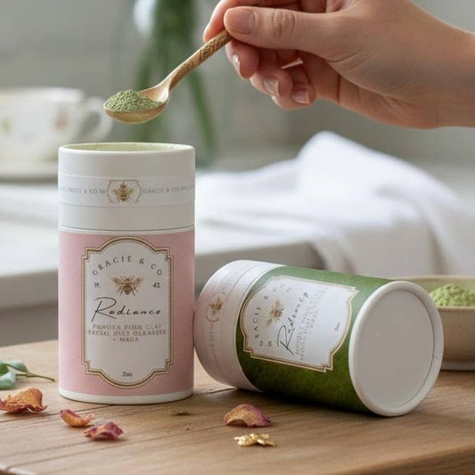 Clay Facial Powder Cleanser + Mask (No Preservatives): FRENCH GREEN CLAY (MINT)