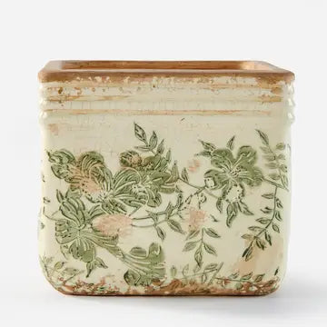 Stoneware Square Botanical Planter - Large