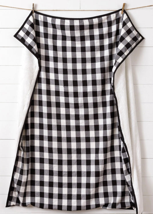 Sherpa Throw - Black and White Check