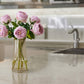 17"Real touch English Austin Cabbage Rose Stem: Pure White