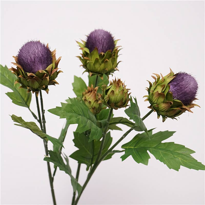 19.5"Globe Thistle 2 buds: Deep Red