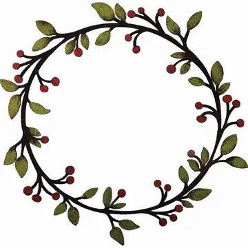 Leaf & Berry Wreath -Metal Silhouette Garden