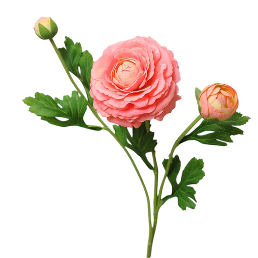 18" Real Touch Ranunculus: Coral