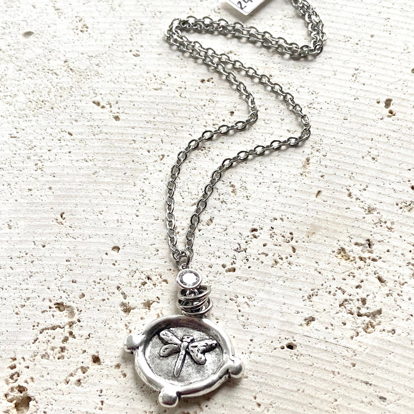 Dragonfly necklace non tarnishing jewelry boutique salon