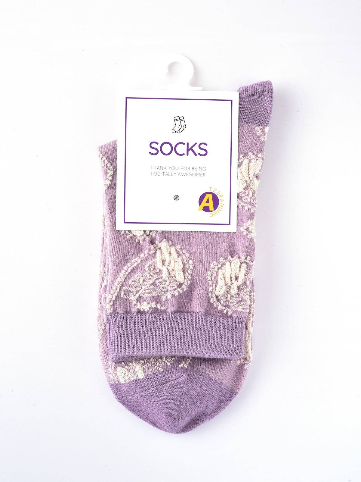Rufia - Purple Embossed Women's Socks: 4 / One Size