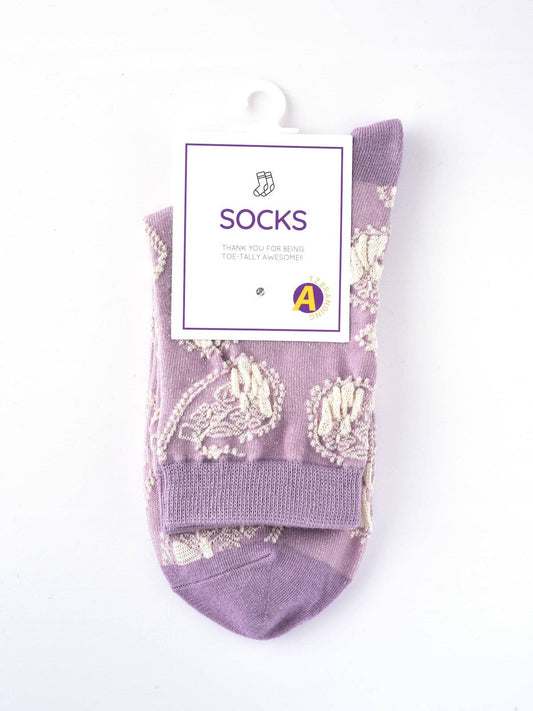 Rufia - Purple Embossed Women's Socks: 3 / One Size