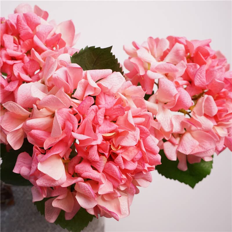 24"Lux Designer-Grade Ultra-Realistic Hydrangea–(7"Bloom): Elegant Brown