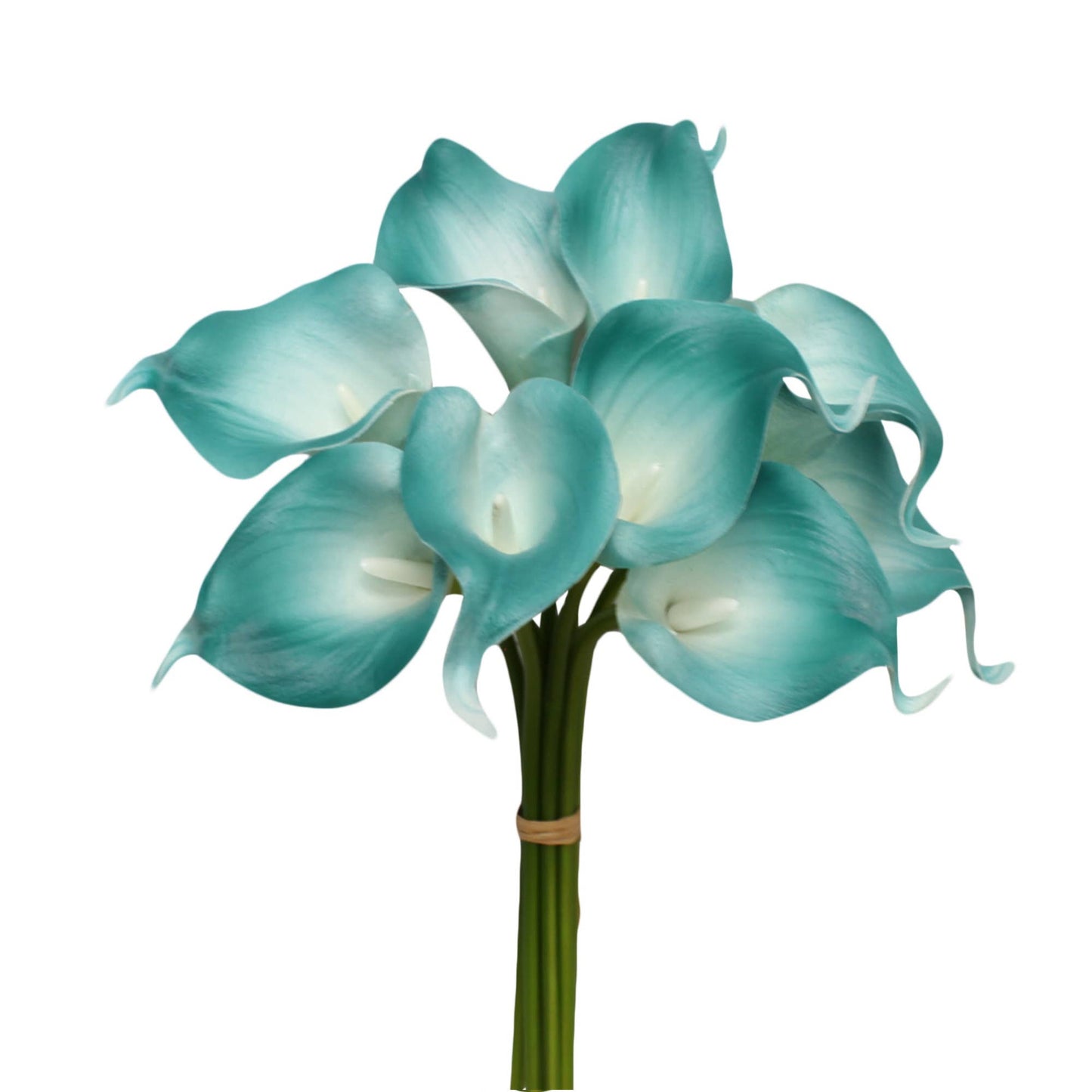 Pack of 10-real touch calla lily green color palette: Clover Green