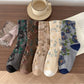 Rufia - Vintage Bloom Embroidered Crew Socks: Navy