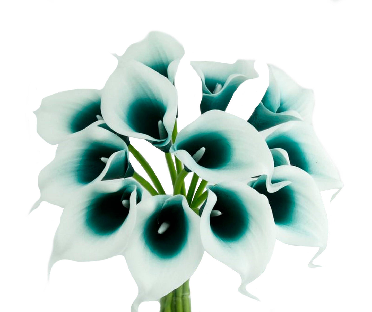 Pack of 10-real touch calla lily green color palette: Clover Green