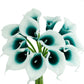 Pack of 10-real touch calla lily green color palette: Picasso Clover Green
