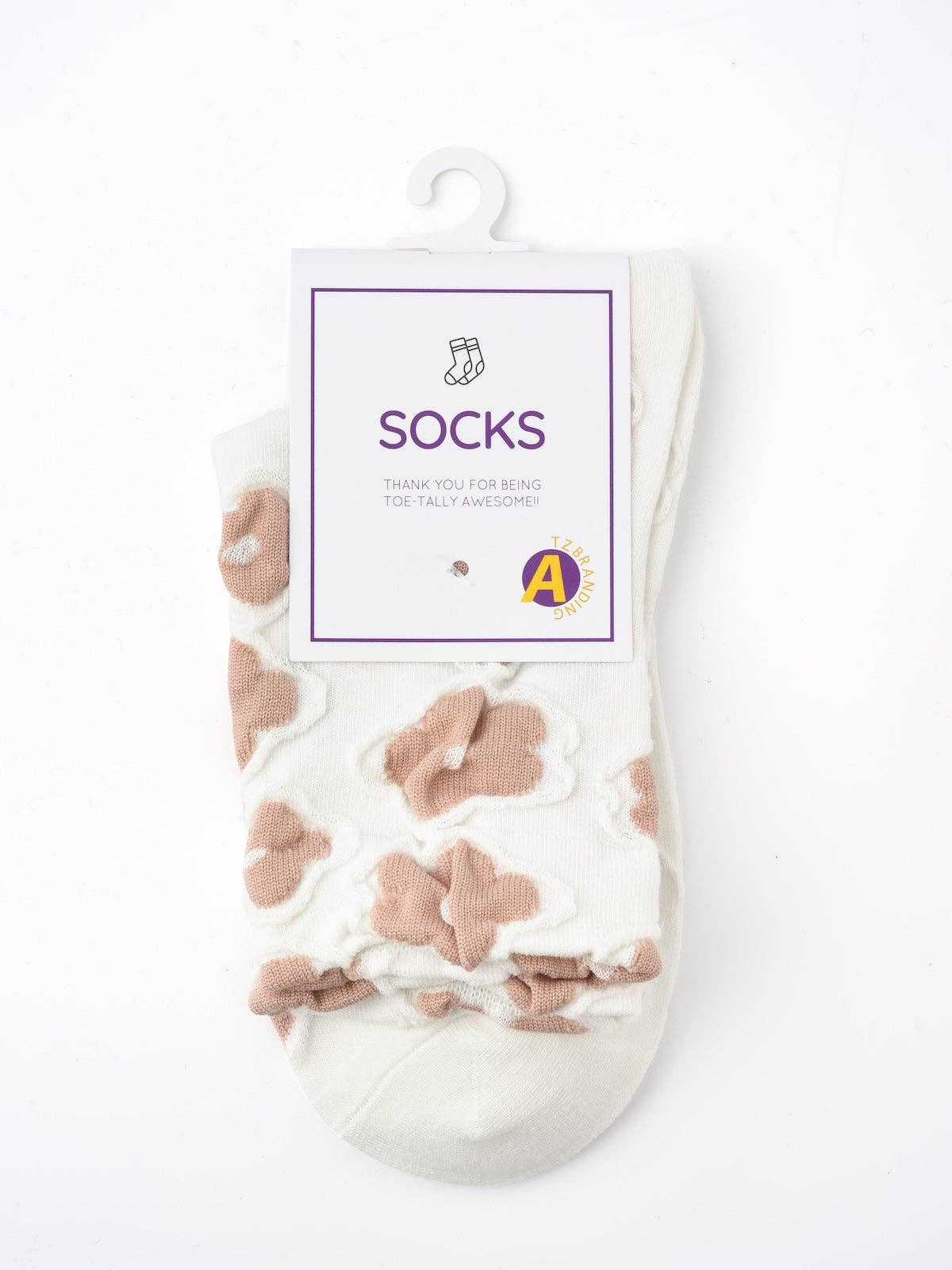 Rufia - Orange Embossed Women's Socks: 1 / One Size