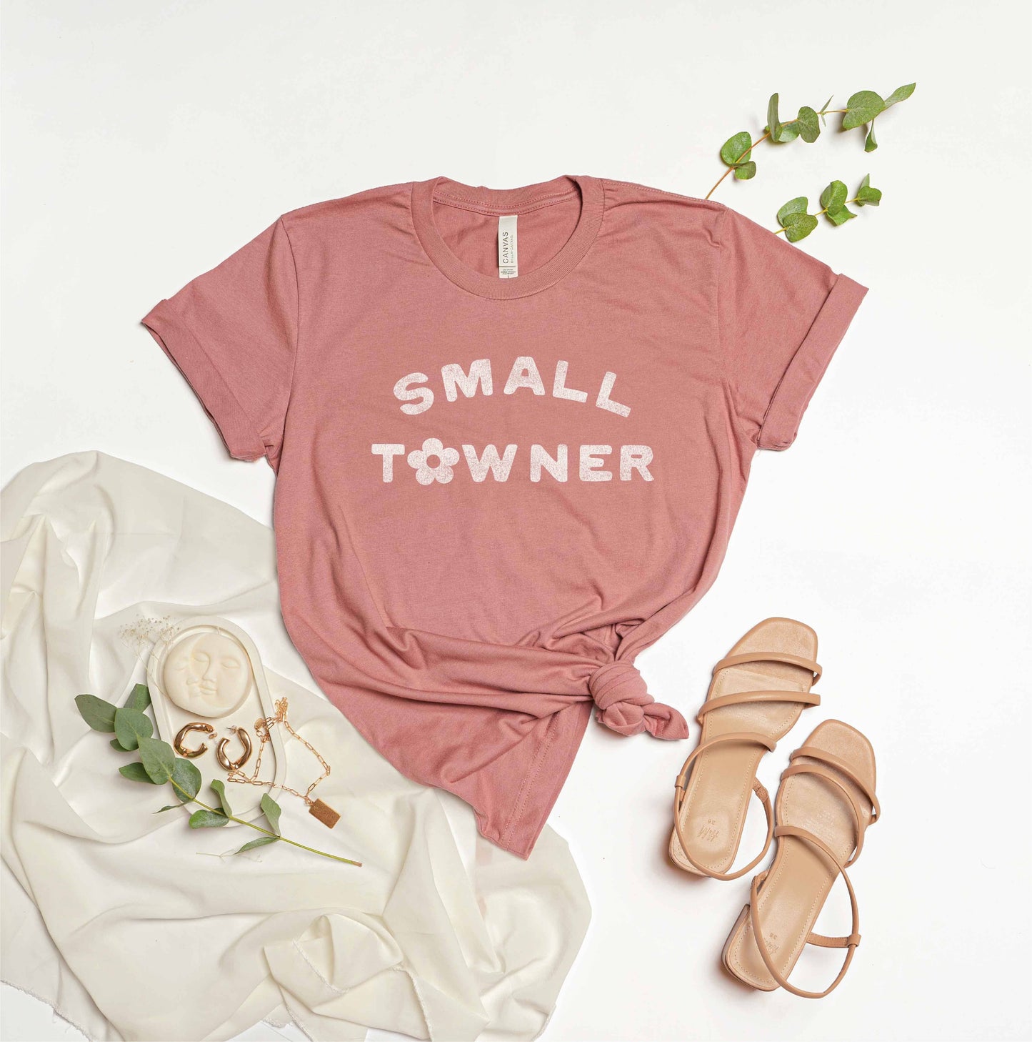 SMALL TOWNER Graphic T-Shirt: HEATHER MAUVE / S
