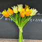 14"-Pack of 12 stems-Soft Real Touch PU Parrot Mini Tulip: White
