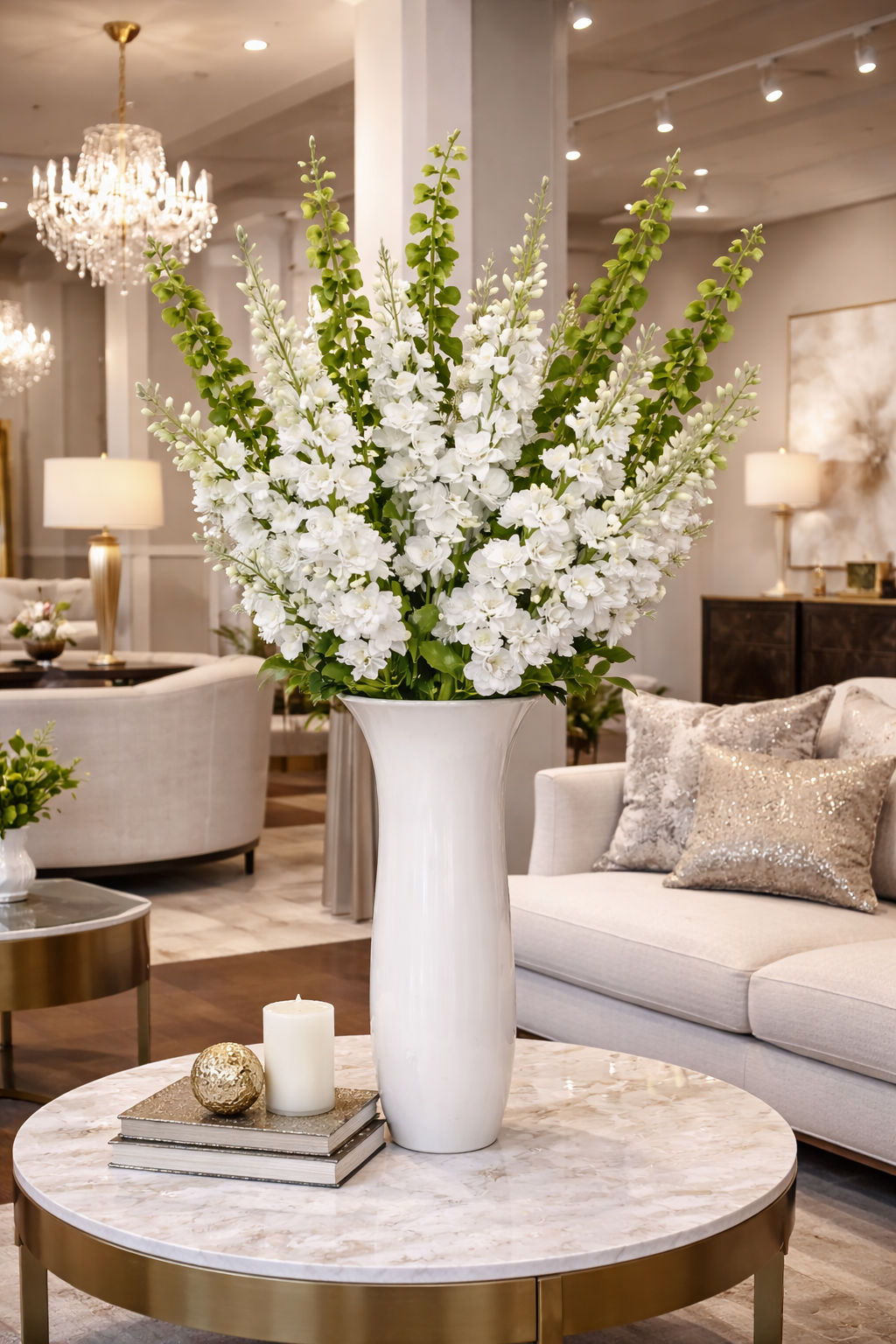 27"Real Touch Delphinium: Begonia Pink