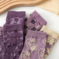 Rufia - Purple Embossed Women's Socks: 2 / One Size