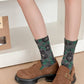 Rufia - Vintage Bloom Embroidered Crew Socks: Navy