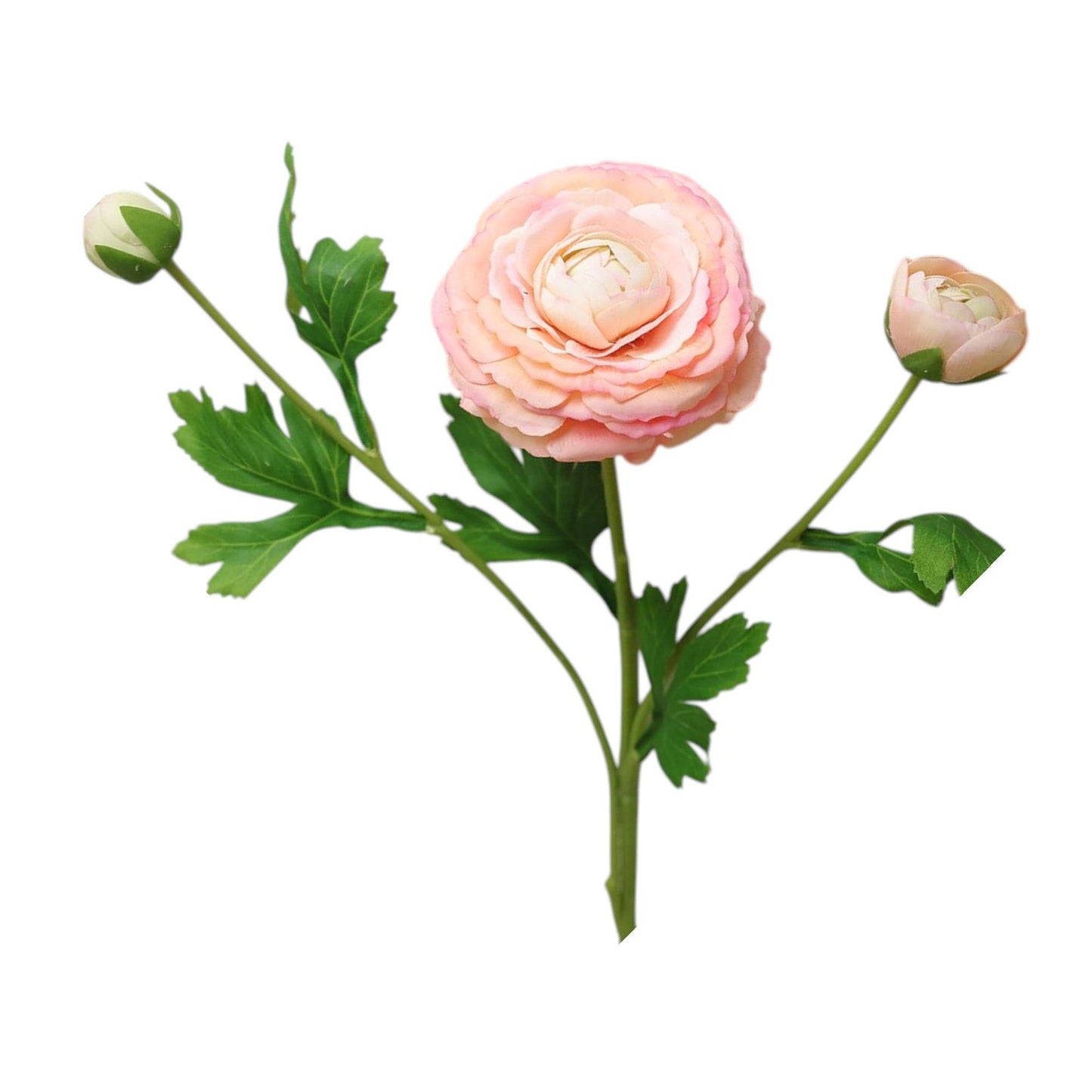 18"-Ultra Realistic Artificial Real Touch Ranunculus: Soft Coral Peach