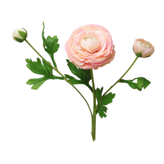 18"-Ultra Realistic Artificial Real Touch Ranunculus: Soft Coral Peach