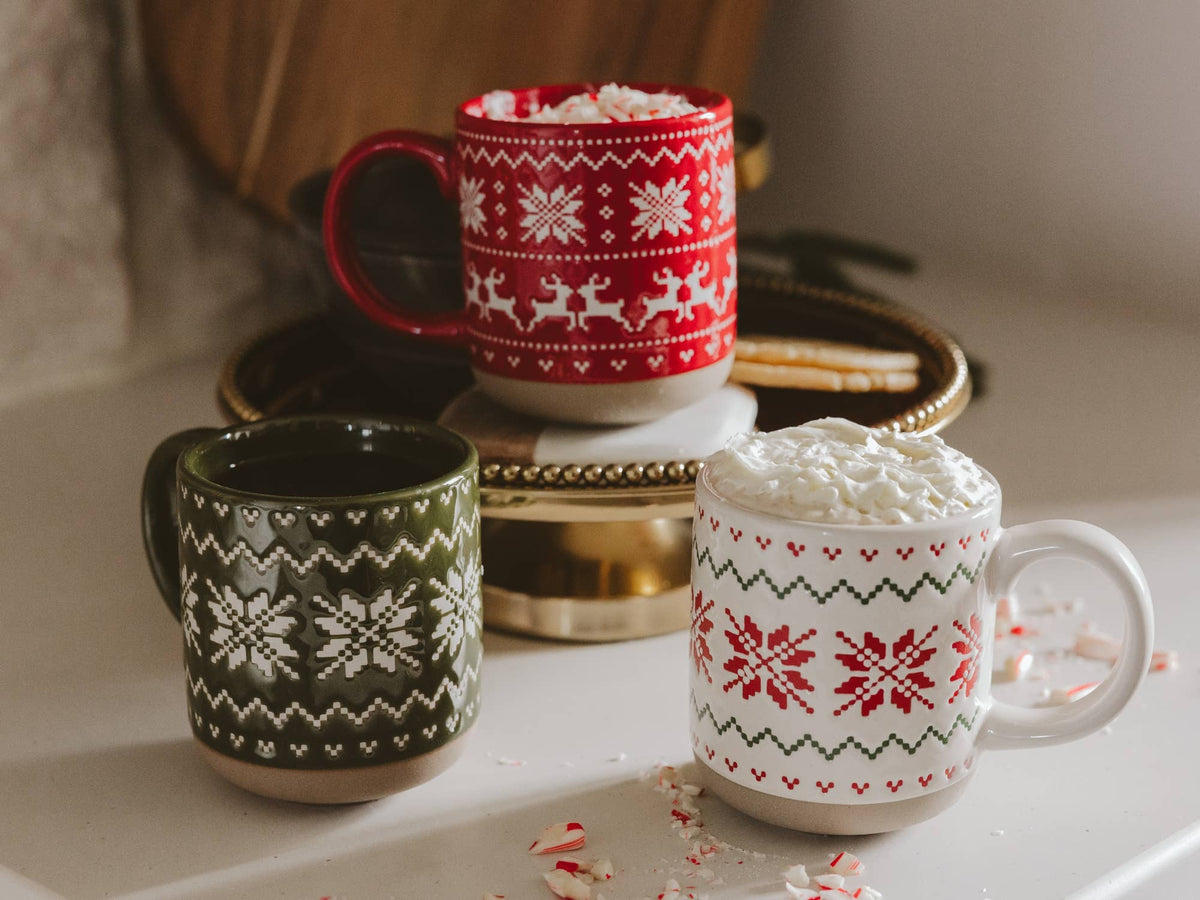 Green Fair Isle Sweater Stoneware Coffee Mug