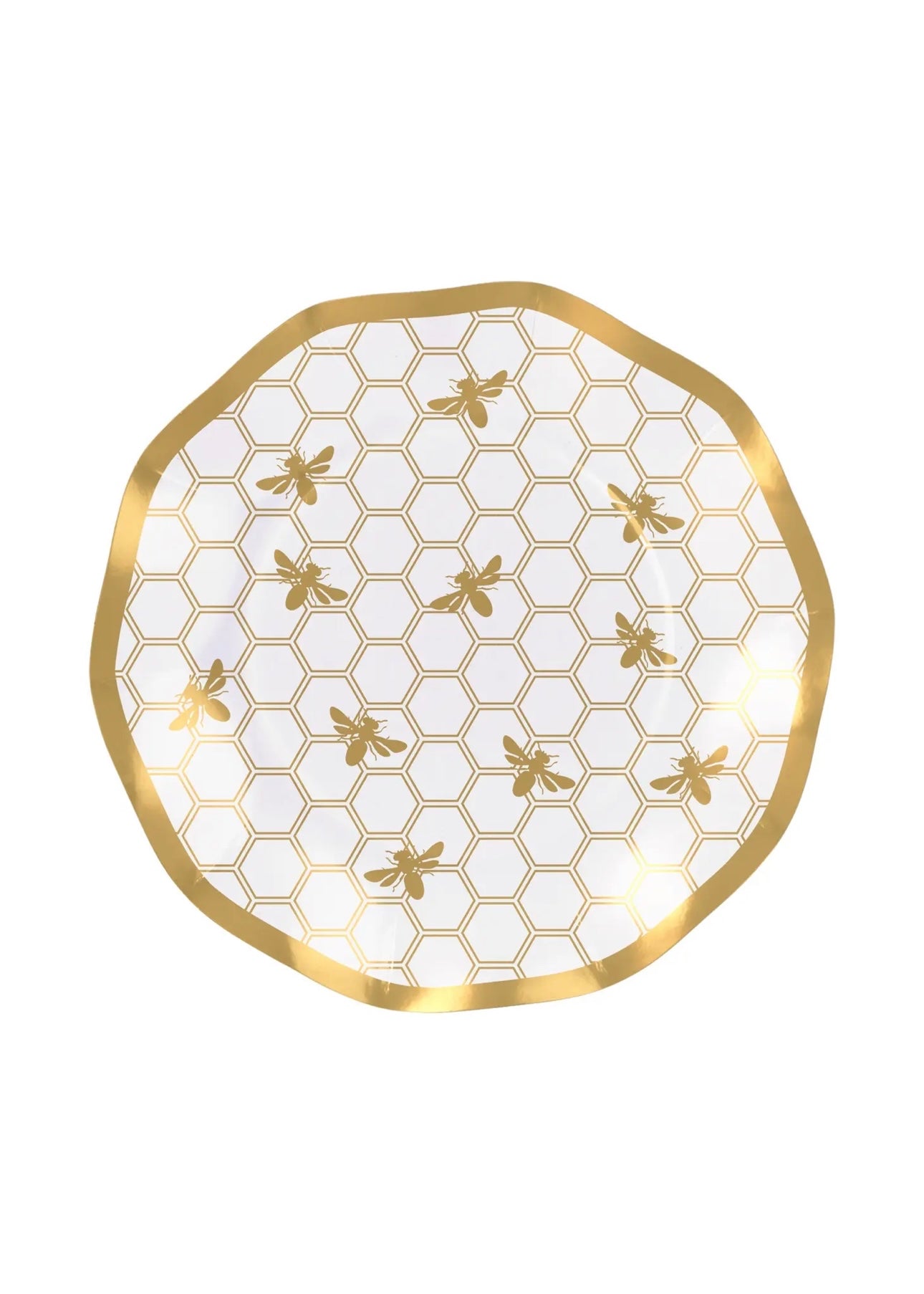 Honeybee Salad Plate Paper Wavy/8pk