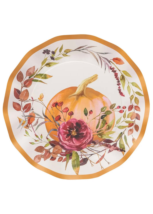 Autumn Bouquet Paper Dinner Plate/8pk