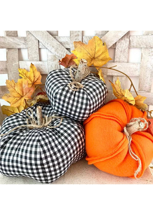 Gingham Fabric Pumpkin