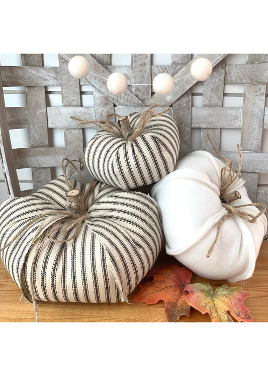 Rustic Farmhouse Fabric Pumpkin