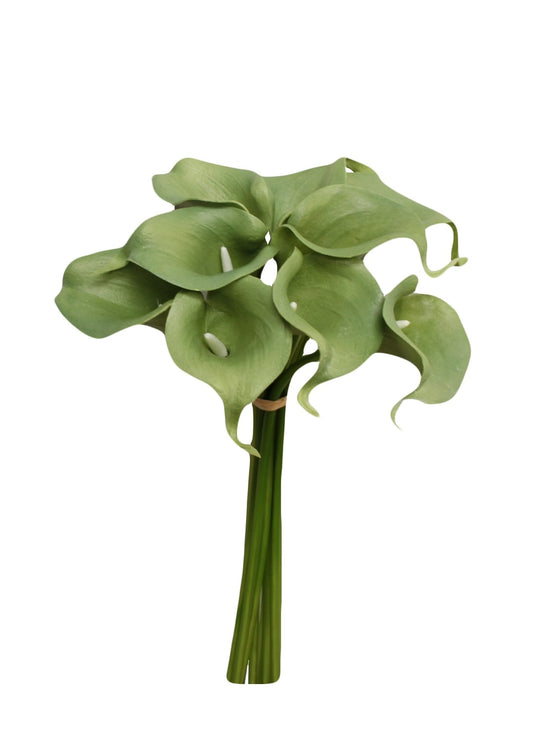 Calla lily green color palette 10 stem bundle-Artifical