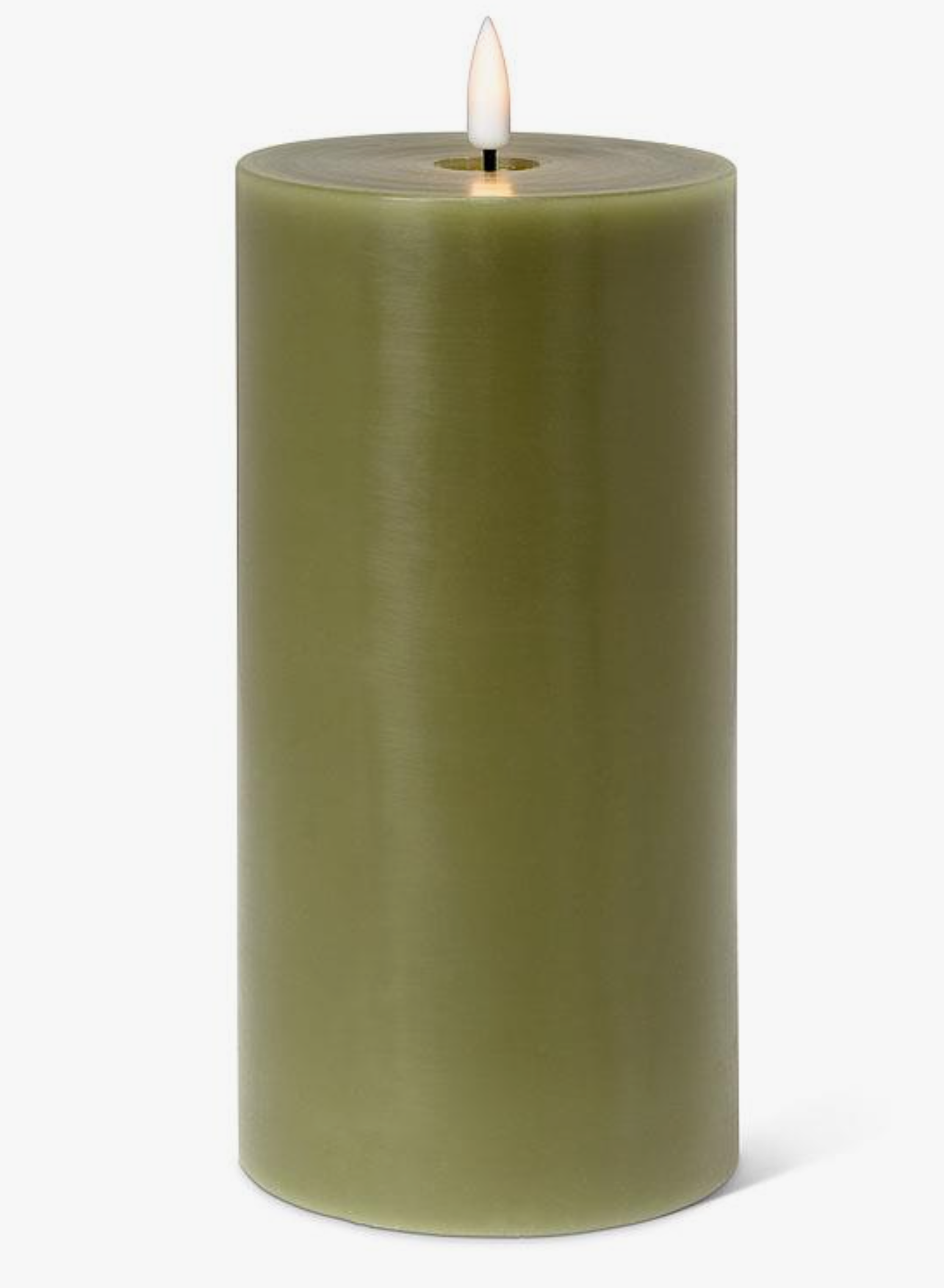 Green LED Pillar Candle - 4x8"H