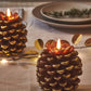 Pinecone Candle - Perfect Christmas Centerpiece: Gold