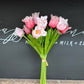14"-Pack of 12 stems-Soft Real Touch PU Parrot Mini Tulip: White