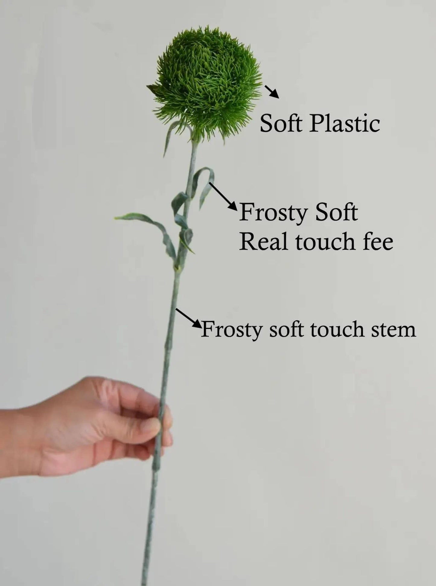 21.5" Realistic Faux Dianthus Green Ball Fresh Green stem: Fresh Green