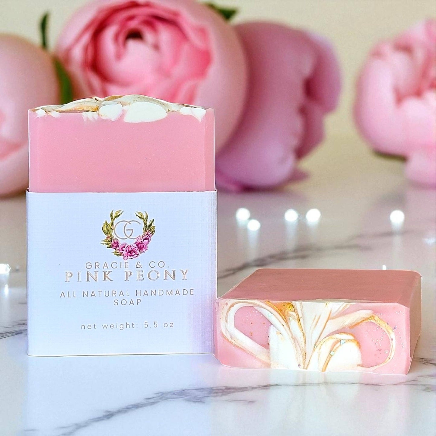 Pink Peony Shea Butter Soap - Romantic Floral Luxury Bar