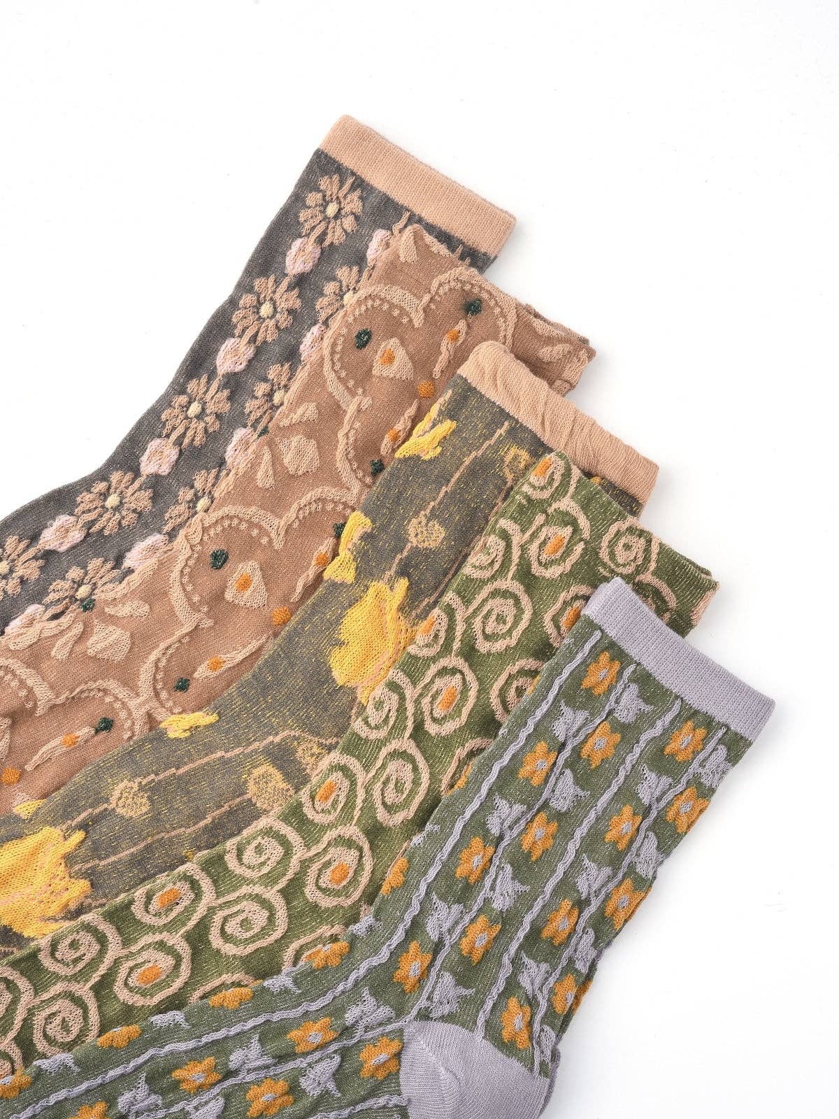 Rufia - Floral Knit Socks - Vintage & Stretchy: Sun