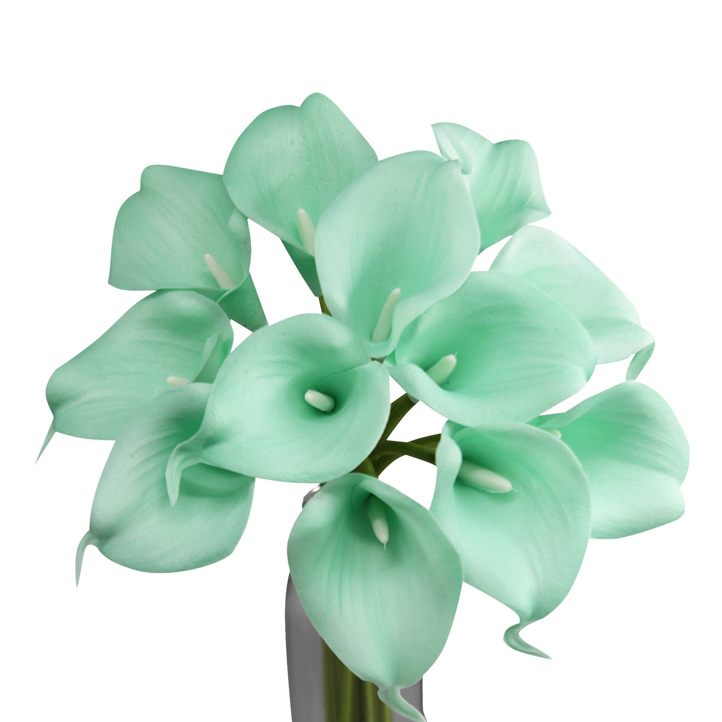 Pack of 10-real touch calla lily green color palette: Clover Green