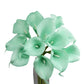 Pack of 10-real touch calla lily green color palette: Picasso Clover Green