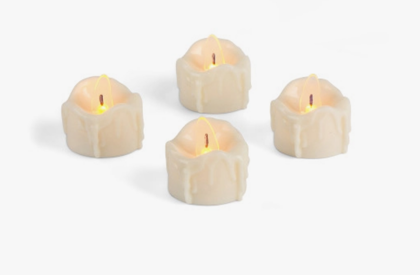 Tea Light - LED Bisque Wavy Heavy Drip (set of 4)