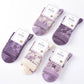 Rufia - Purple Embossed Women's Socks: 3 / One Size