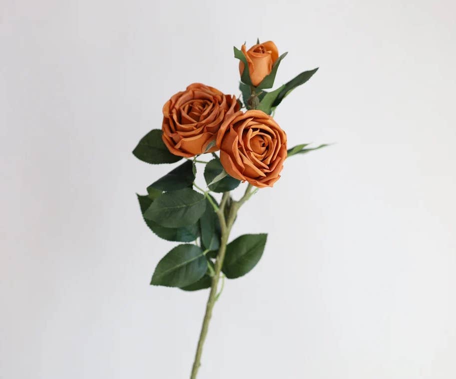 Real Touch Cabbage Rose: Dark Mocha 28.75”