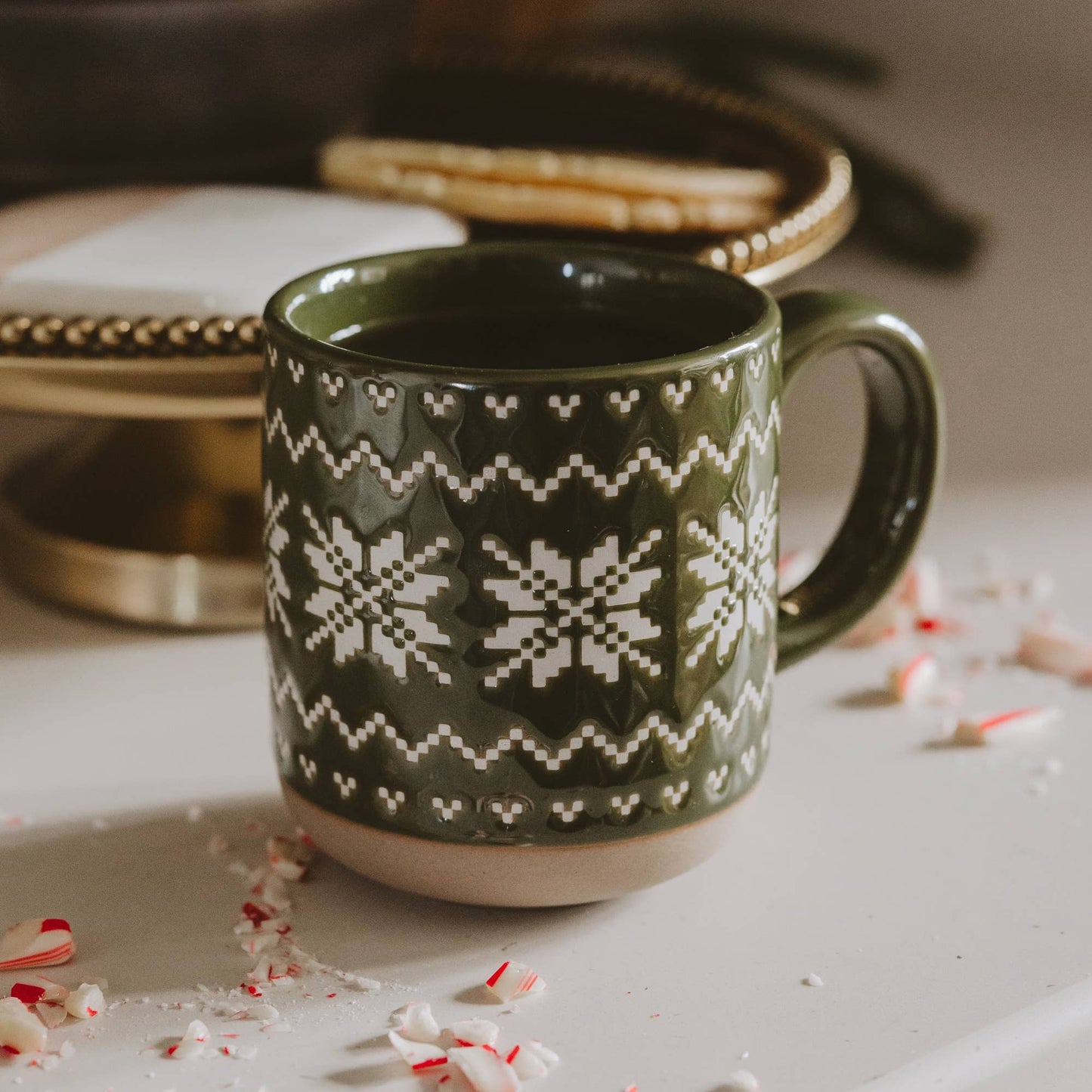 Green Fair Isle Sweater Stoneware Coffee Mug