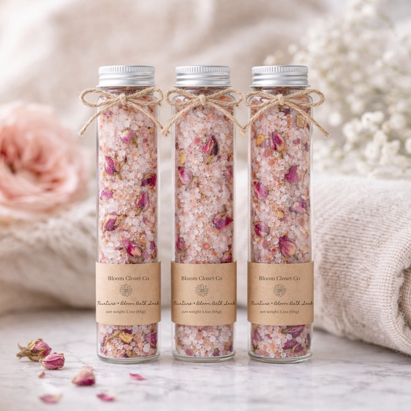 Nurture & Bloom Large Test Tube Bath Salt | New Spring Scent