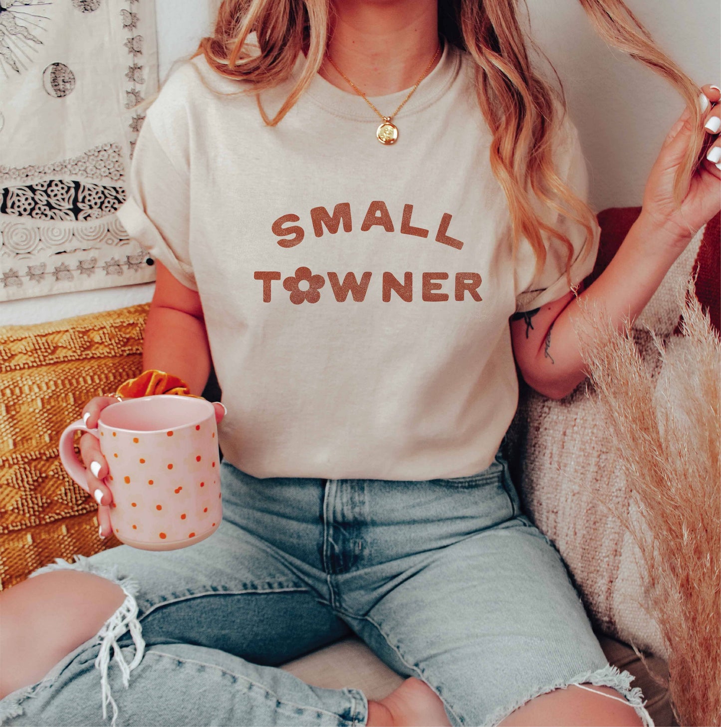 SMALL TOWNER Graphic T-Shirt: HEATHER MAUVE / S
